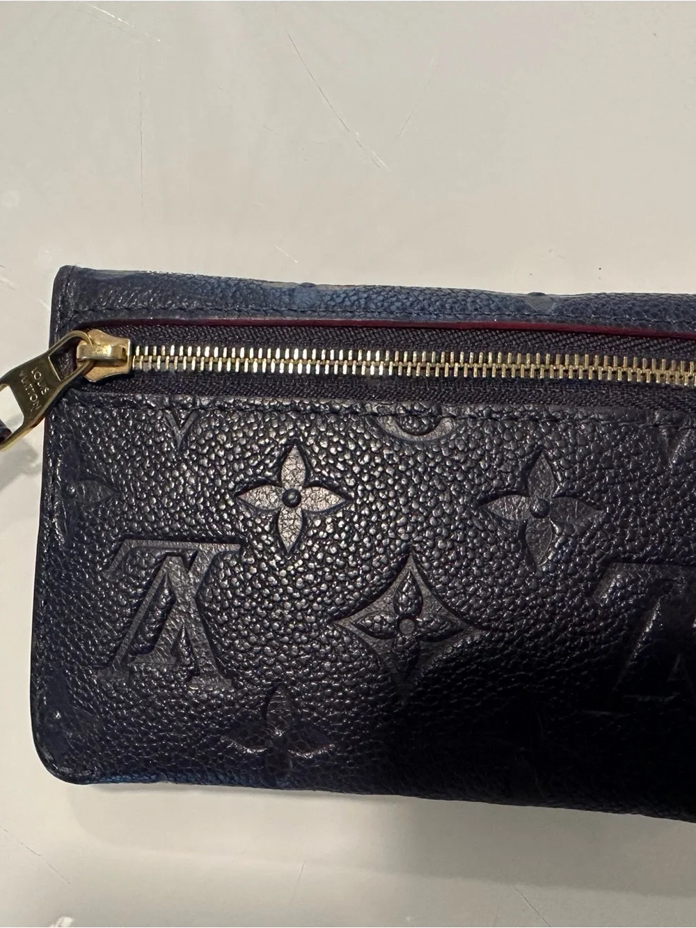 Louis Vuitton Marine Rogue Key Cles / Coin Purse Empreinte Leather